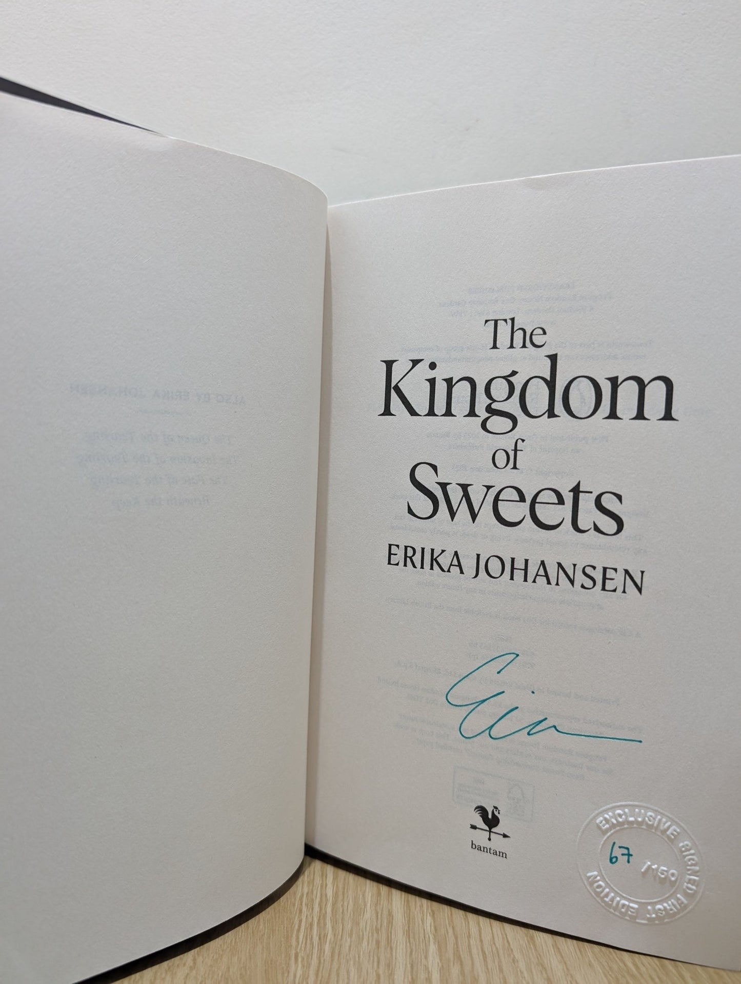 The Kingdom of Sweets by Erika Johansen (Signed First Edition) - Fialta Books