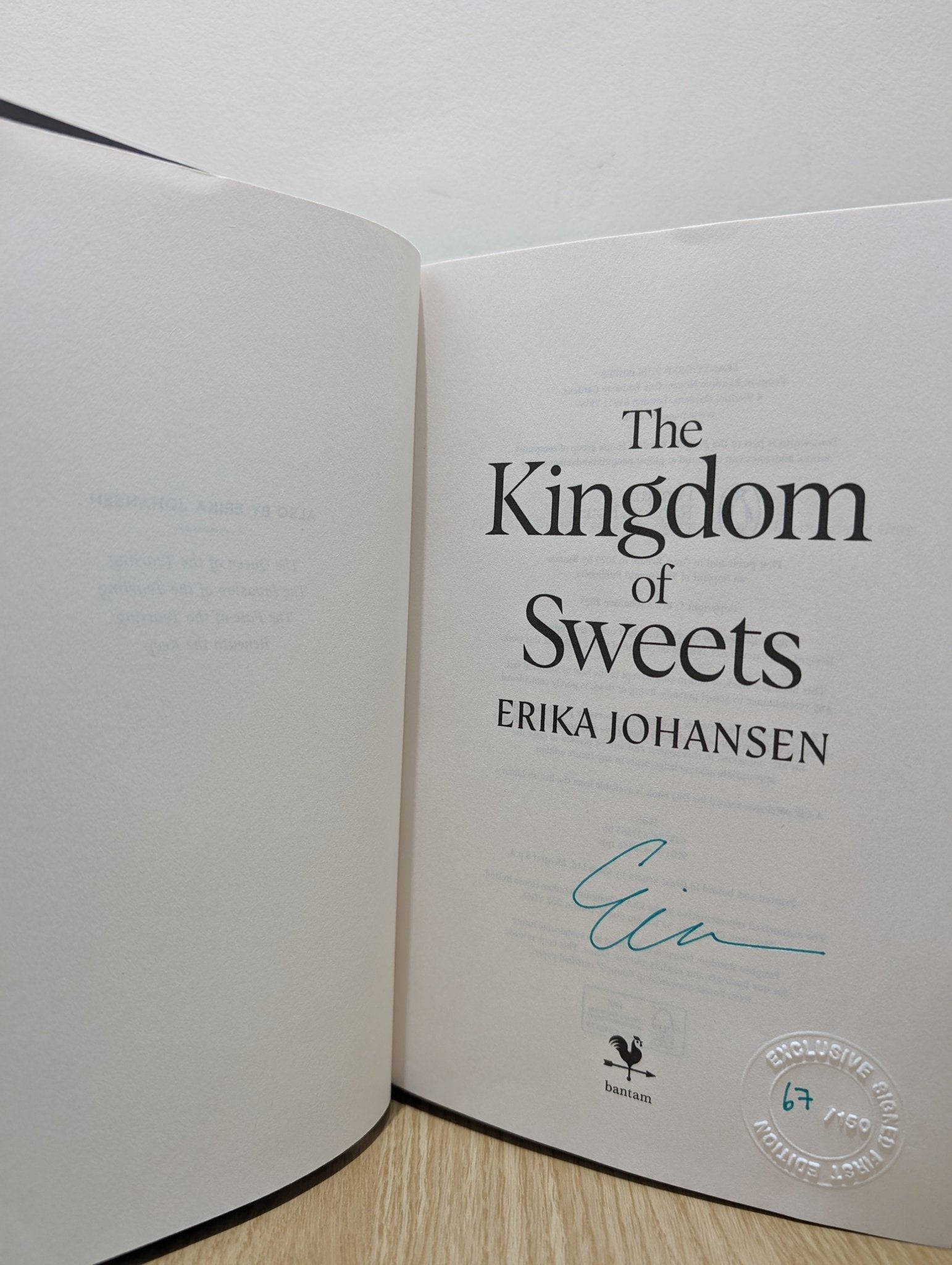 The Kingdom of Sweets by Erika Johansen (Signed First Edition) - Fialta Books
