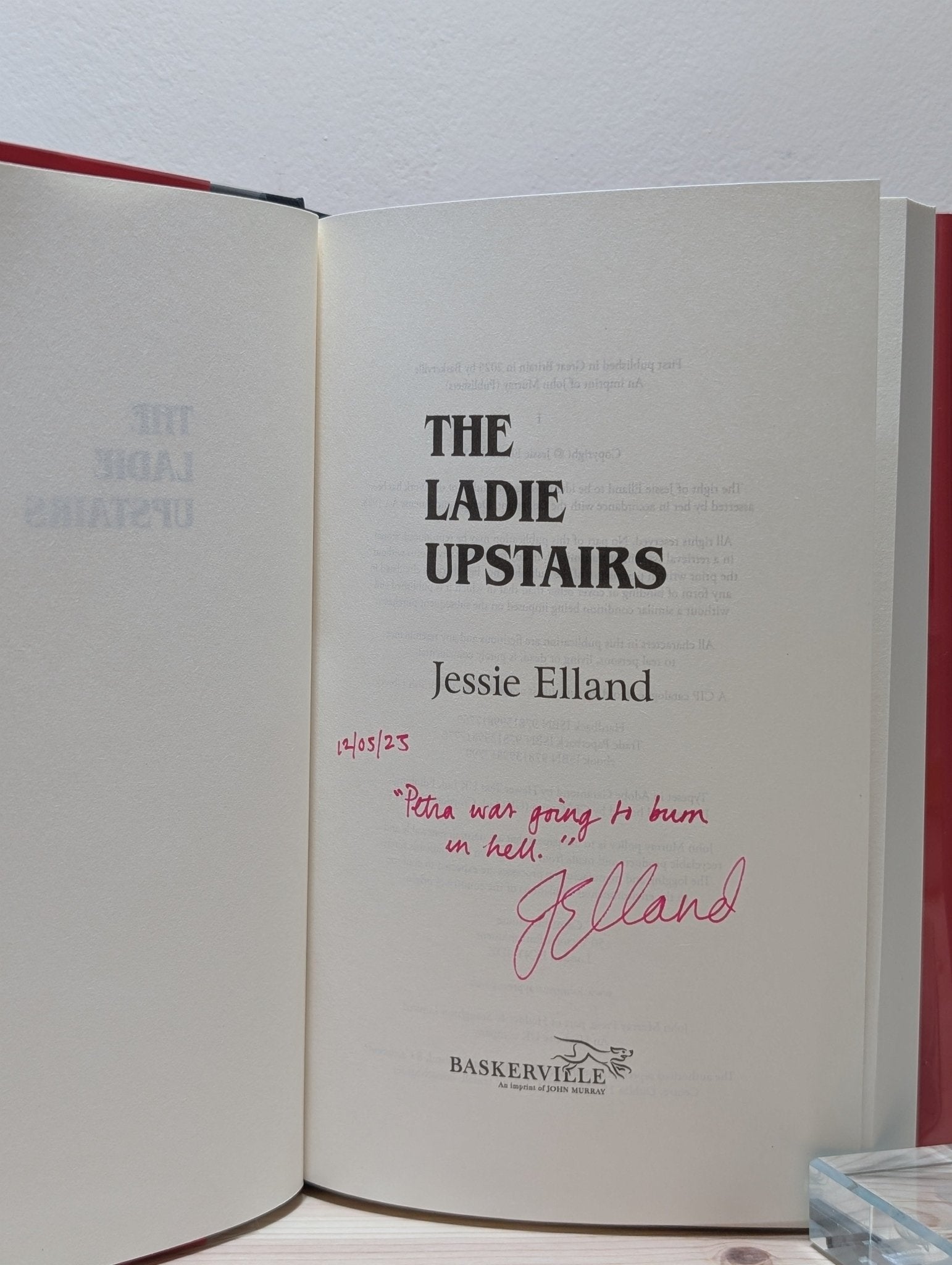The Ladie Upstairs by Jessie Elland (Signed Lined Dated First Edition) - Fialta Books