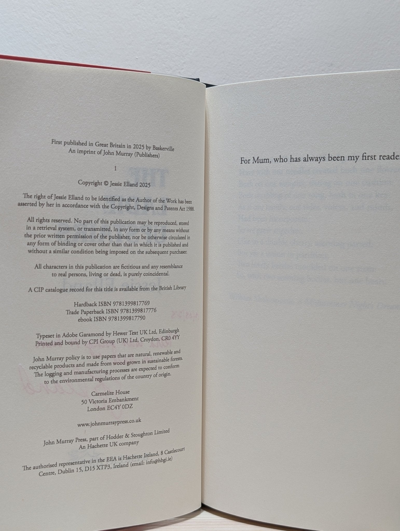 The Ladie Upstairs by Jessie Elland (Signed Lined Dated First Edition) - Fialta Books