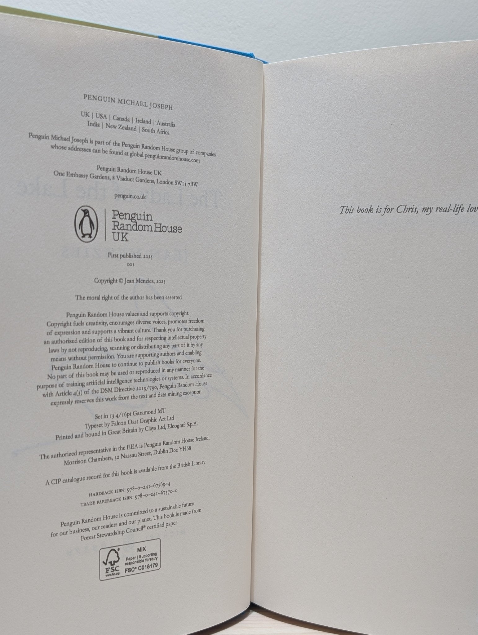 The Lady of the Lake by Jean Menzies (Signed First Edition) - Fialta Books