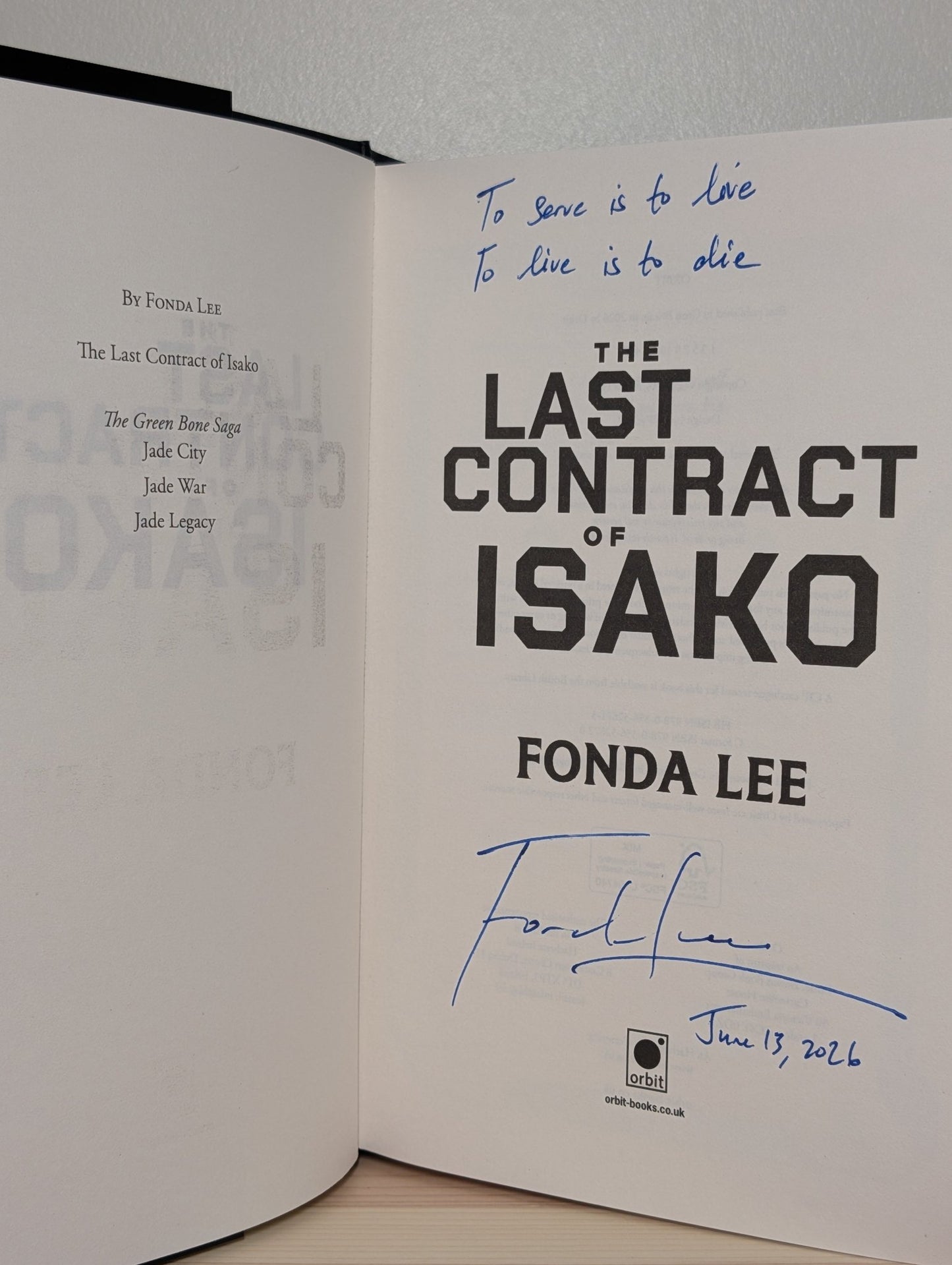 The Last Contract of Isako by Fonda Lee (Signed Lined First Edition) - Fialta Books