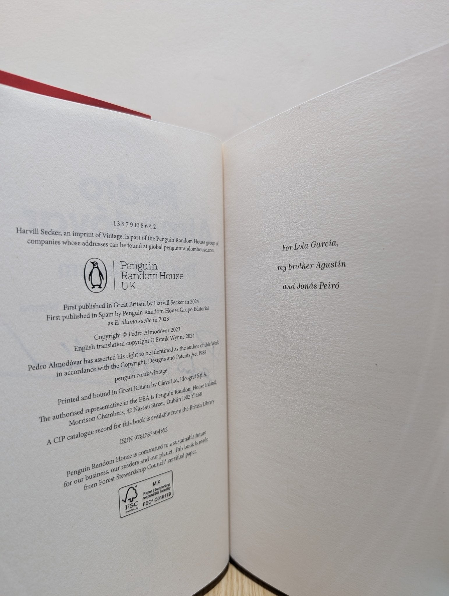 The Last Dream by Pedro Almodovar (Signed First Edition) - Fialta Books