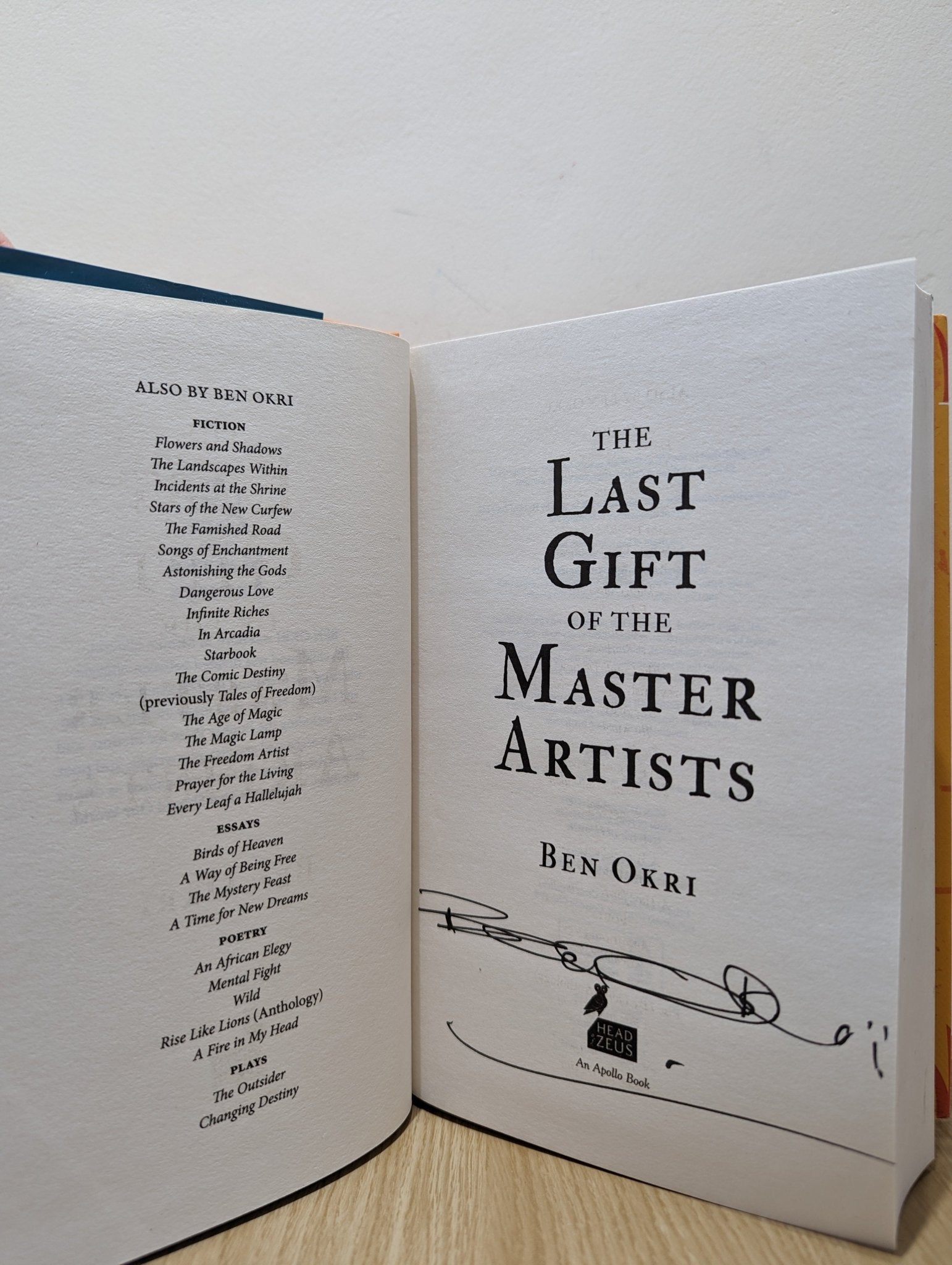 The Last Gift of the Master Artists by Ben Okri (Signed First Edition) - Fialta Books