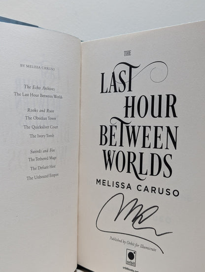 The Last Hour Between Worlds by Melissa Caruso (Signed First Edition with sprayed edges) - Fialta Books