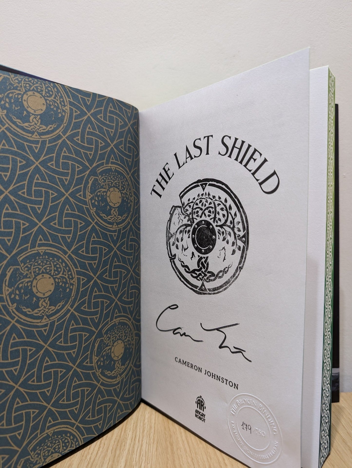 The Last Shield by Cameron Johnston (Signed First Edition with sprayed edges) - Fialta Books