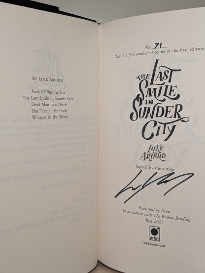 The Last Smile in Sunder City by Luke Arnold (Signed First Edition with sprayed edges) - Fialta Books