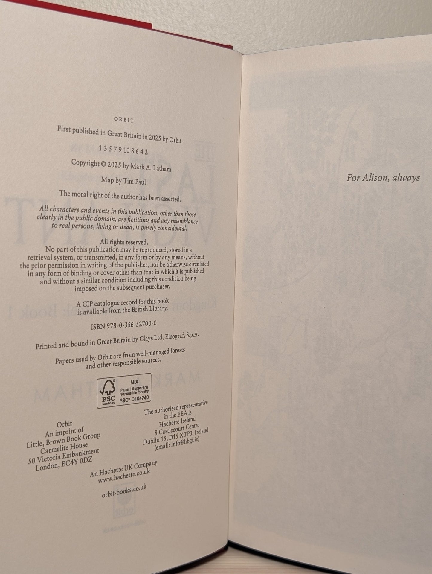 The Last Vigilant by Mark A. Latham (Signed First Edition with sprayed edges) - Fialta Books