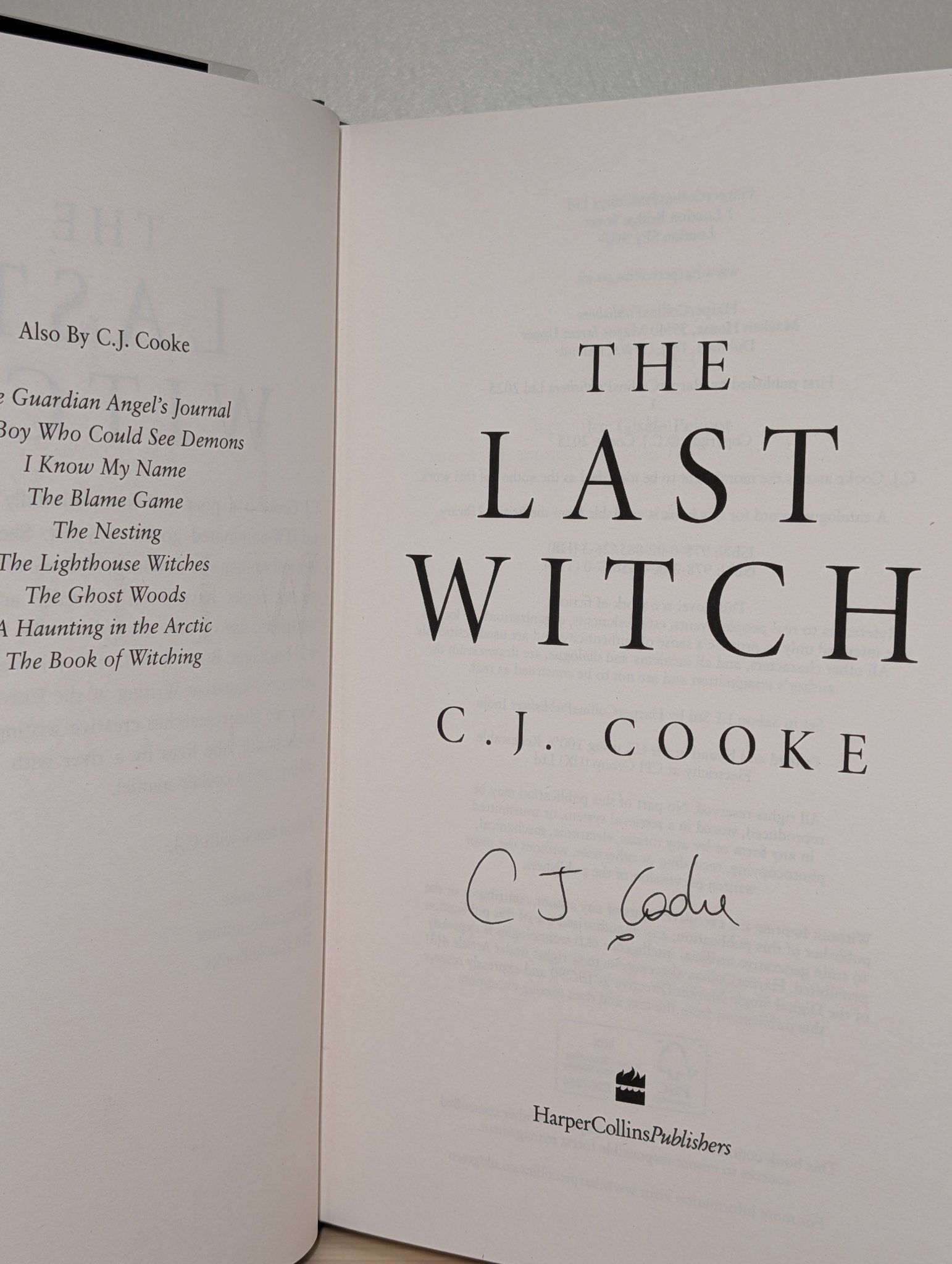 The Last Witch by C.J. Cooke (Signed First Edition) - Fialta Books