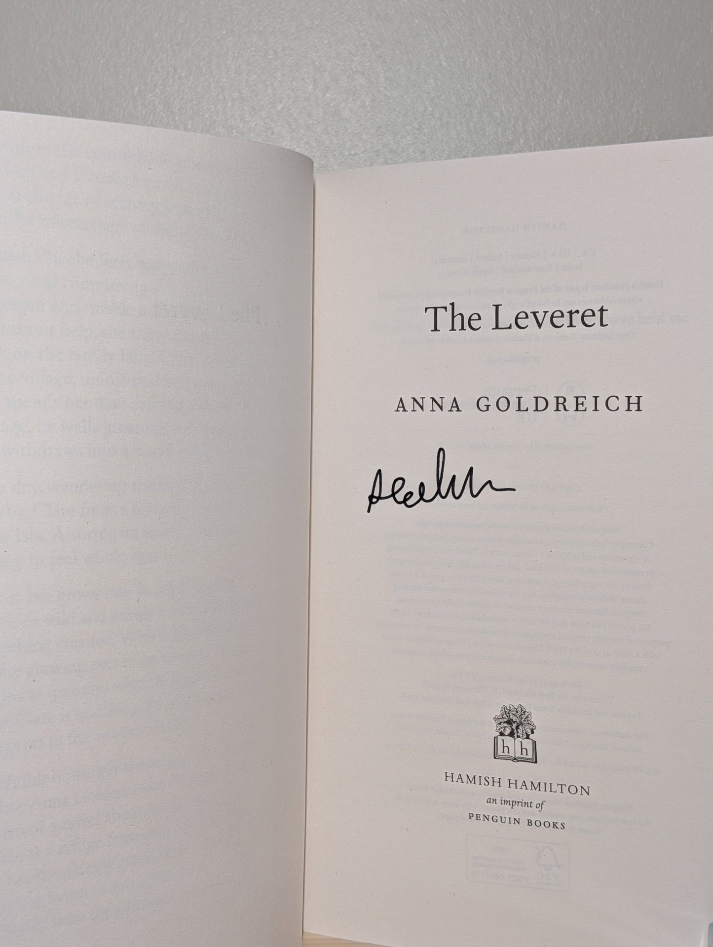 The Leveret by Anna Goldreich (Signed First Edition) - Fialta Books