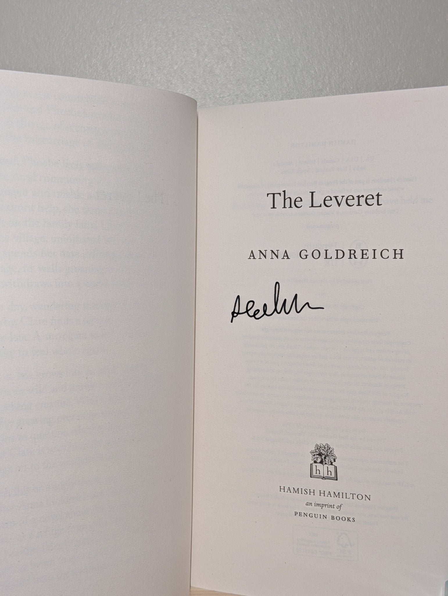 The Leveret by Anna Goldreich (Signed First Edition) - Fialta Books