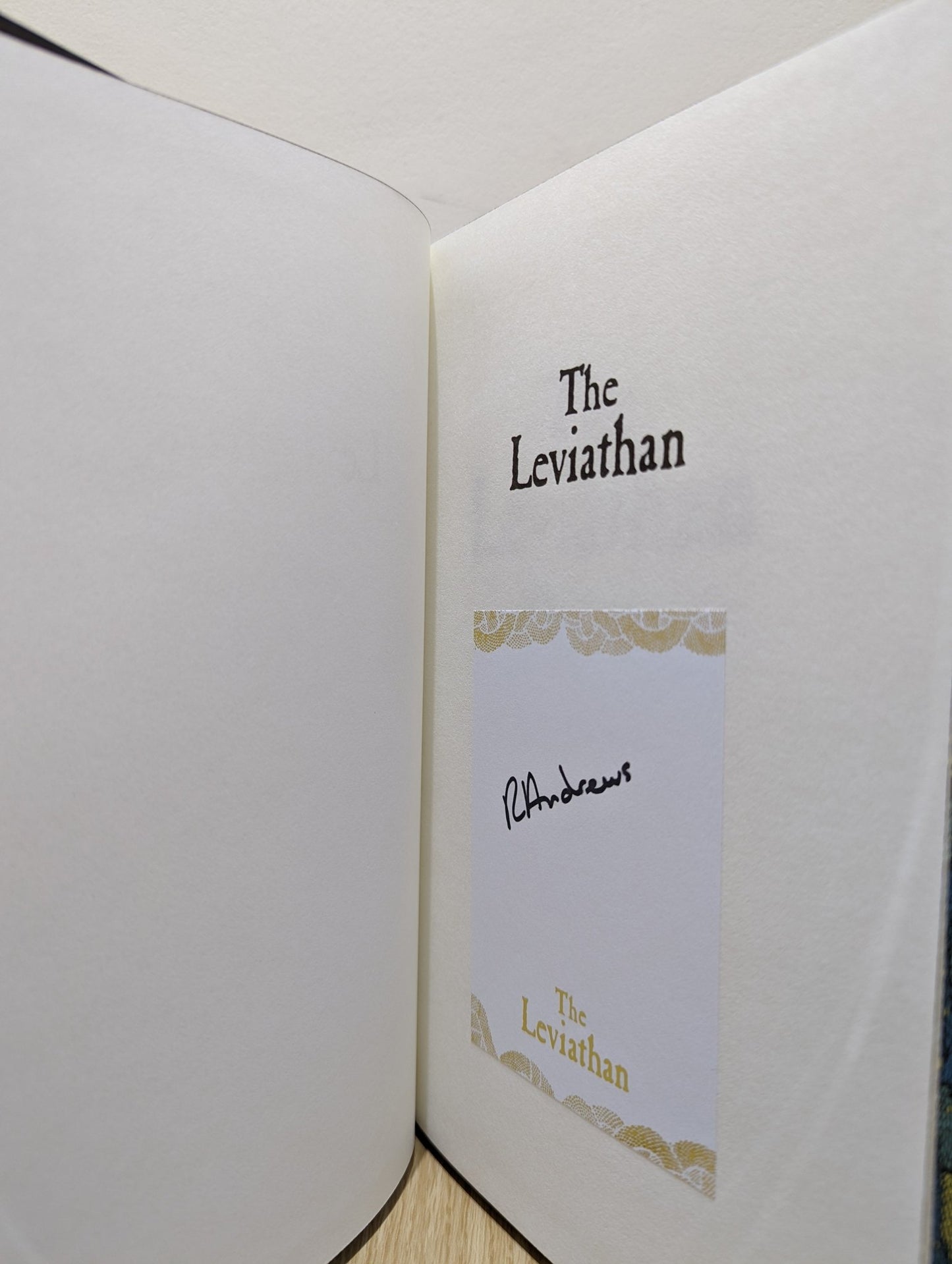 The Leviathan by Rosie Andrews (Signed First Edition with sprayed edges) - Fialta Books