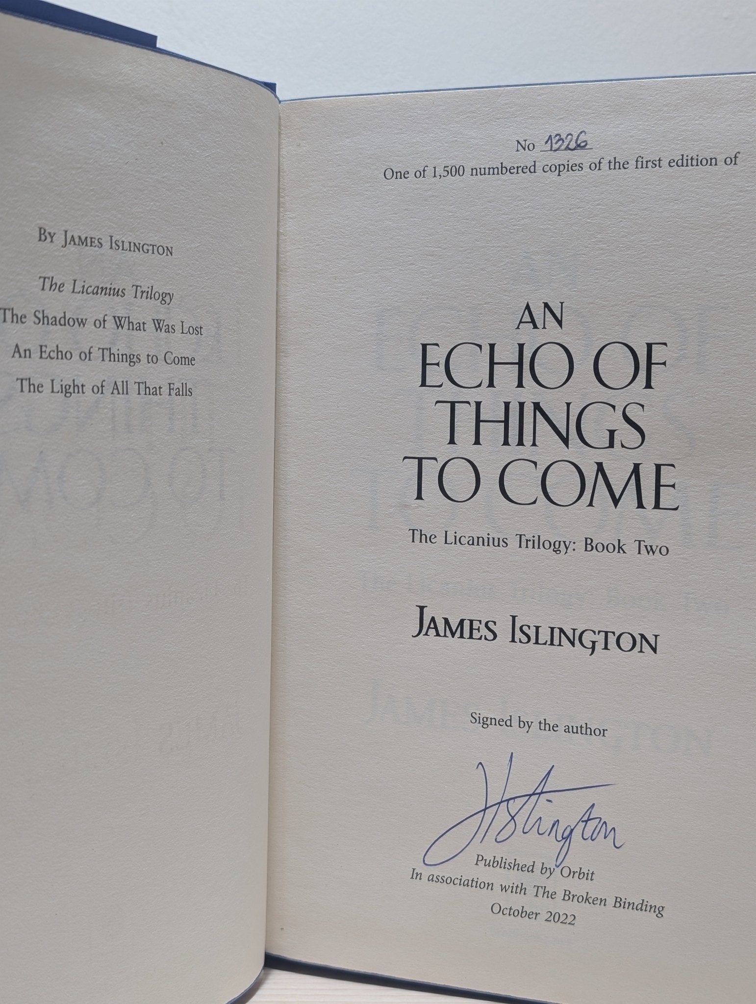 The Licanius Trilogy by James Islington (Signed Numbered Set) - Fialta Books