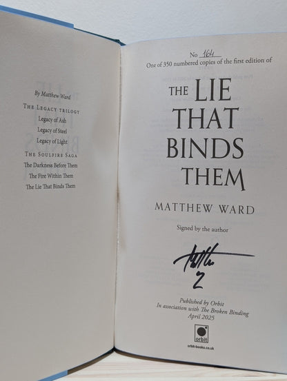 The Lie That Binds Them by Matthew Ward (Signed with sprayed edges) - Fialta Books