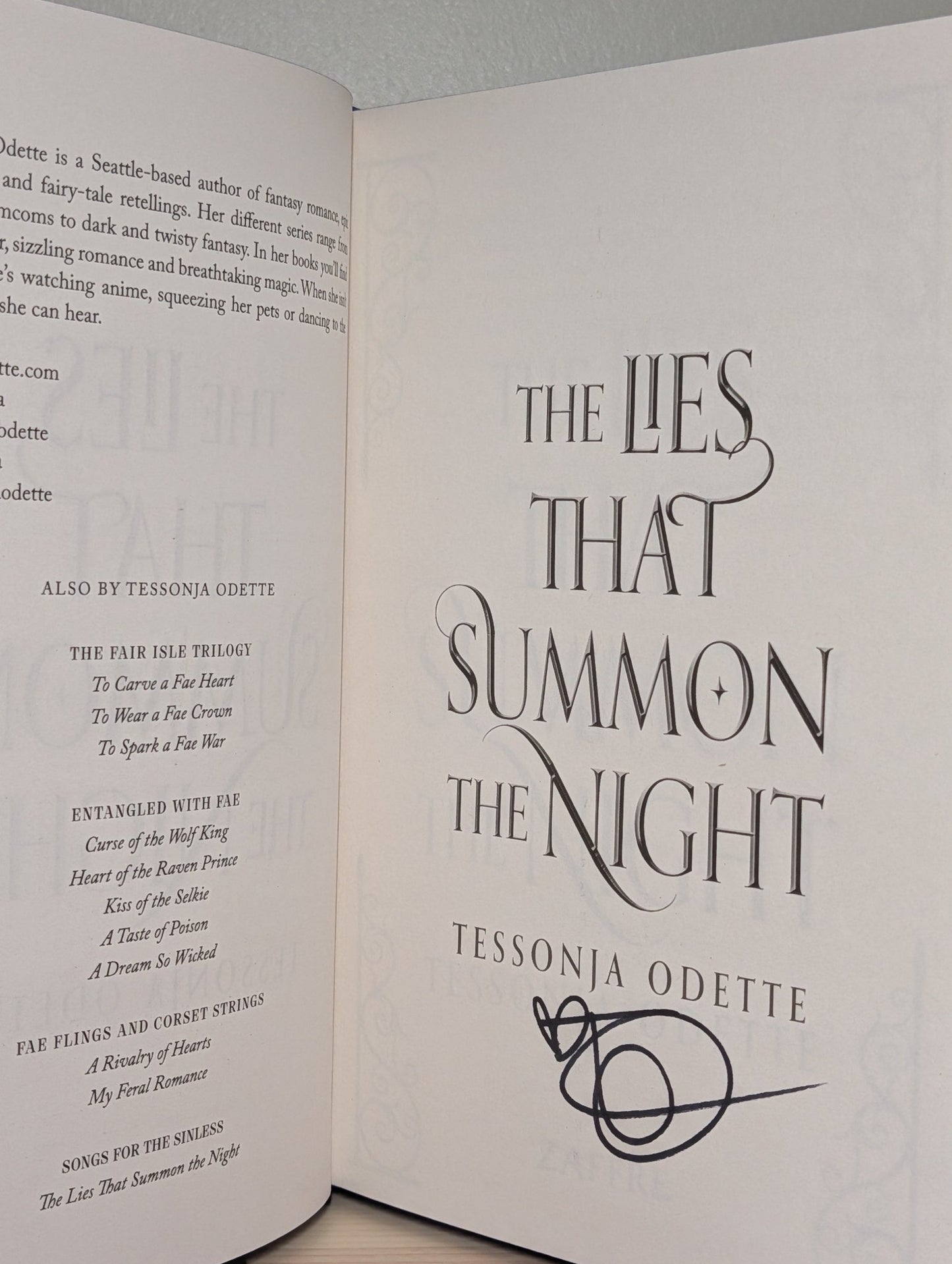 The Lies That Summon the Night by Tessonja Odette (Signed First Edition with sprayed edges) - Fialta Books