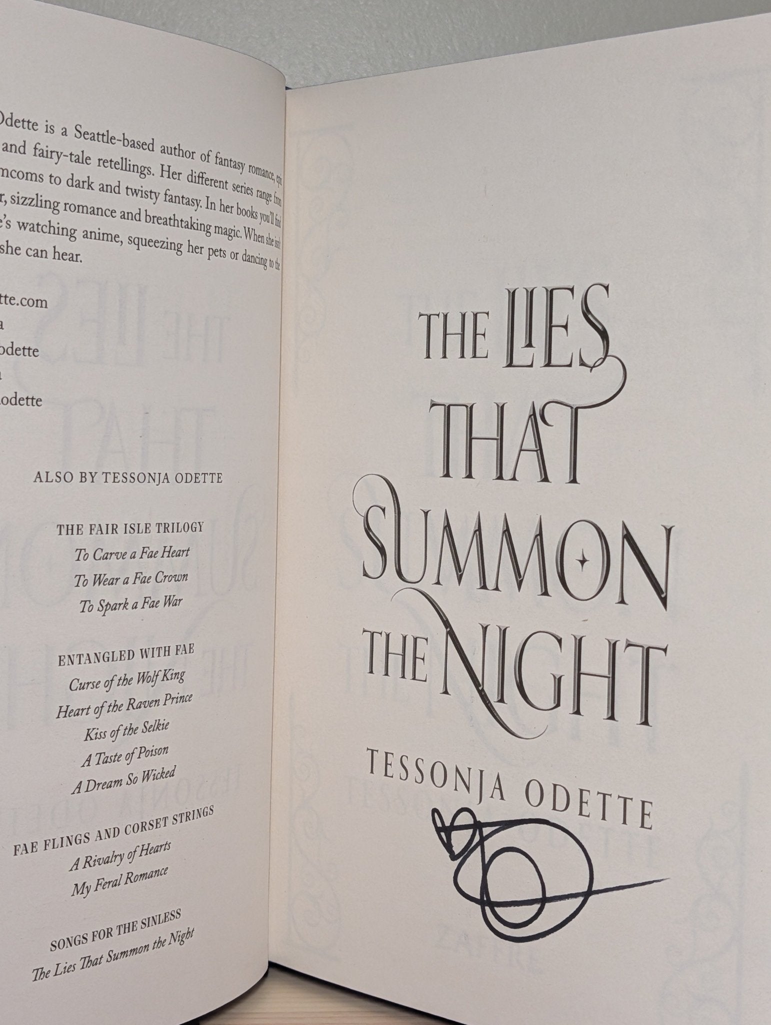The Lies That Summon the Night by Tessonja Odette (Signed First Edition with sprayed edges) - Fialta Books