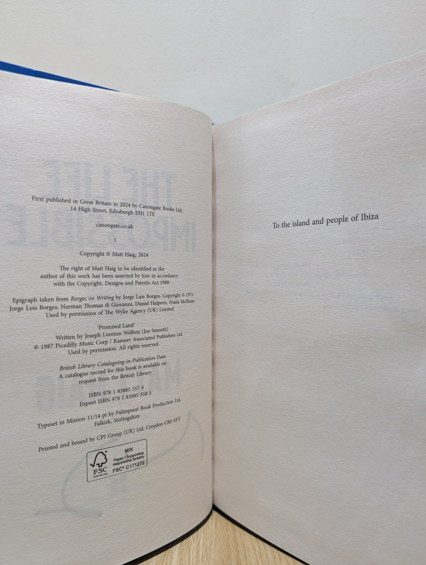 The Life Impossible by Matt Haig (Signed First Edition with sprayed edges) - Fialta Books