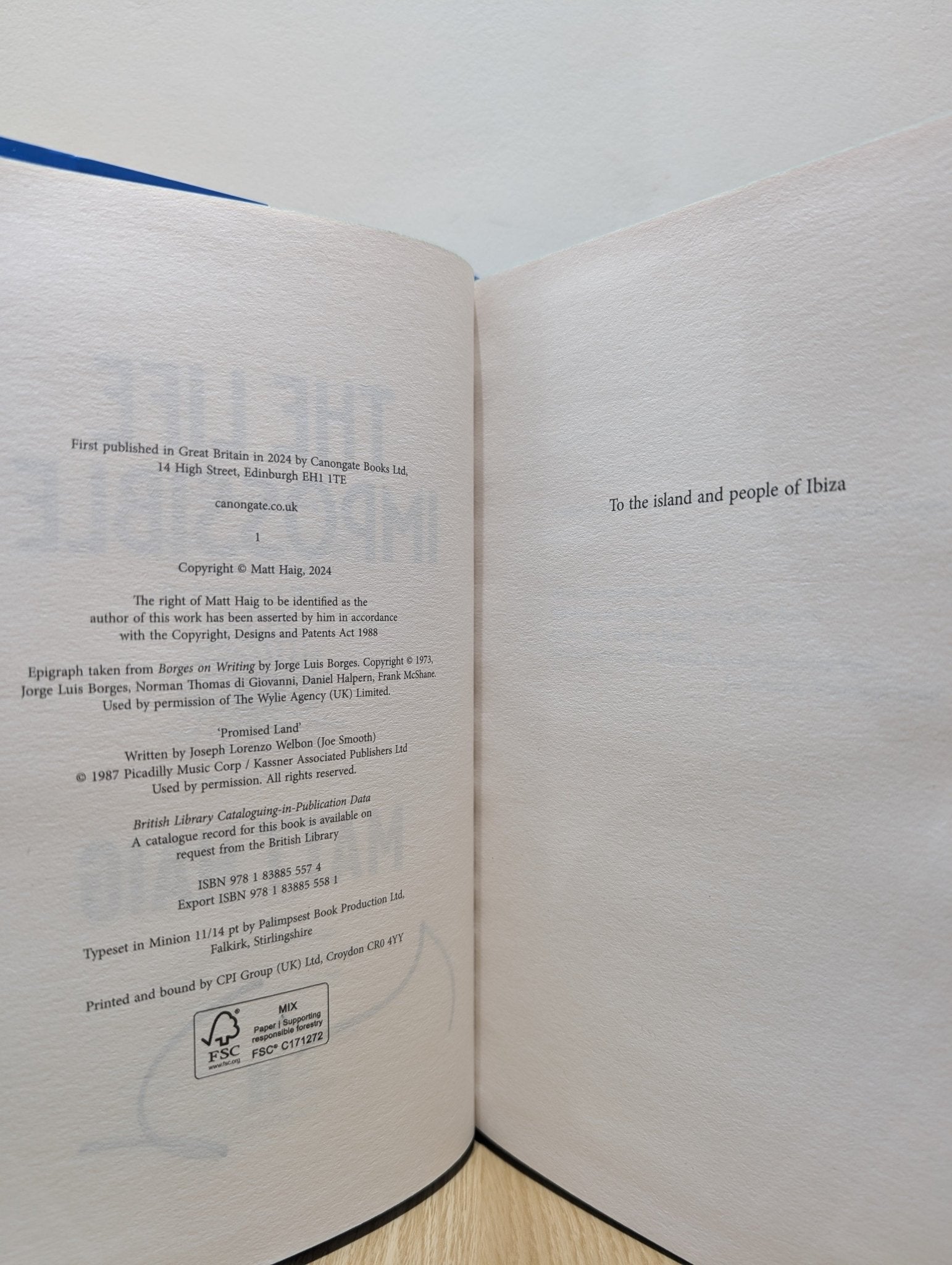The Life Impossible by Matt Haig (Signed First Edition with sprayed edges) - Fialta Books