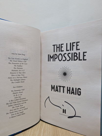 The Life Impossible by Matt Haig (Signed First Edition with sprayed edges) - Fialta Books