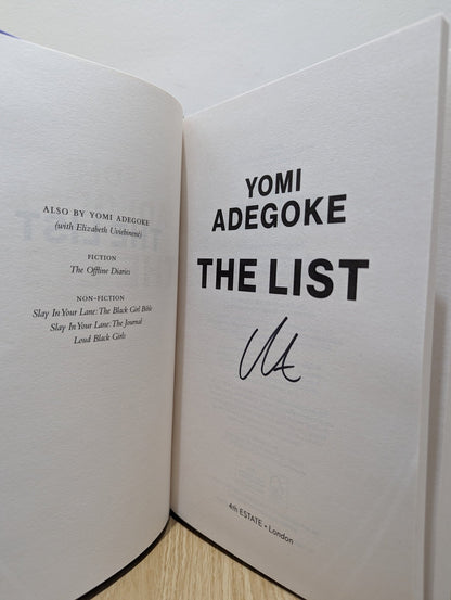 The List by Yomi Adegoke (Signed First Edition) - Fialta Books