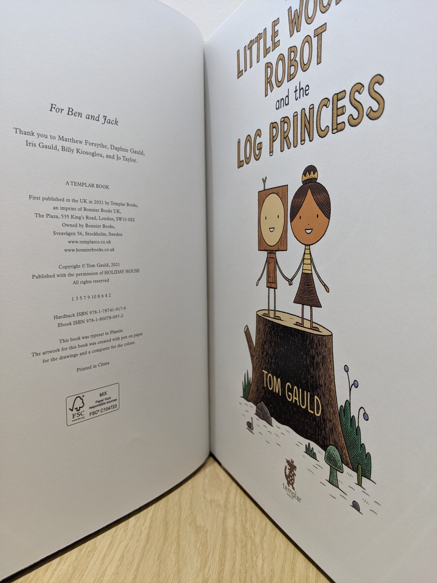 The Little Wooden Robot and the Log Princess by Tom Gauld (Signed First Edition) - Fialta Books