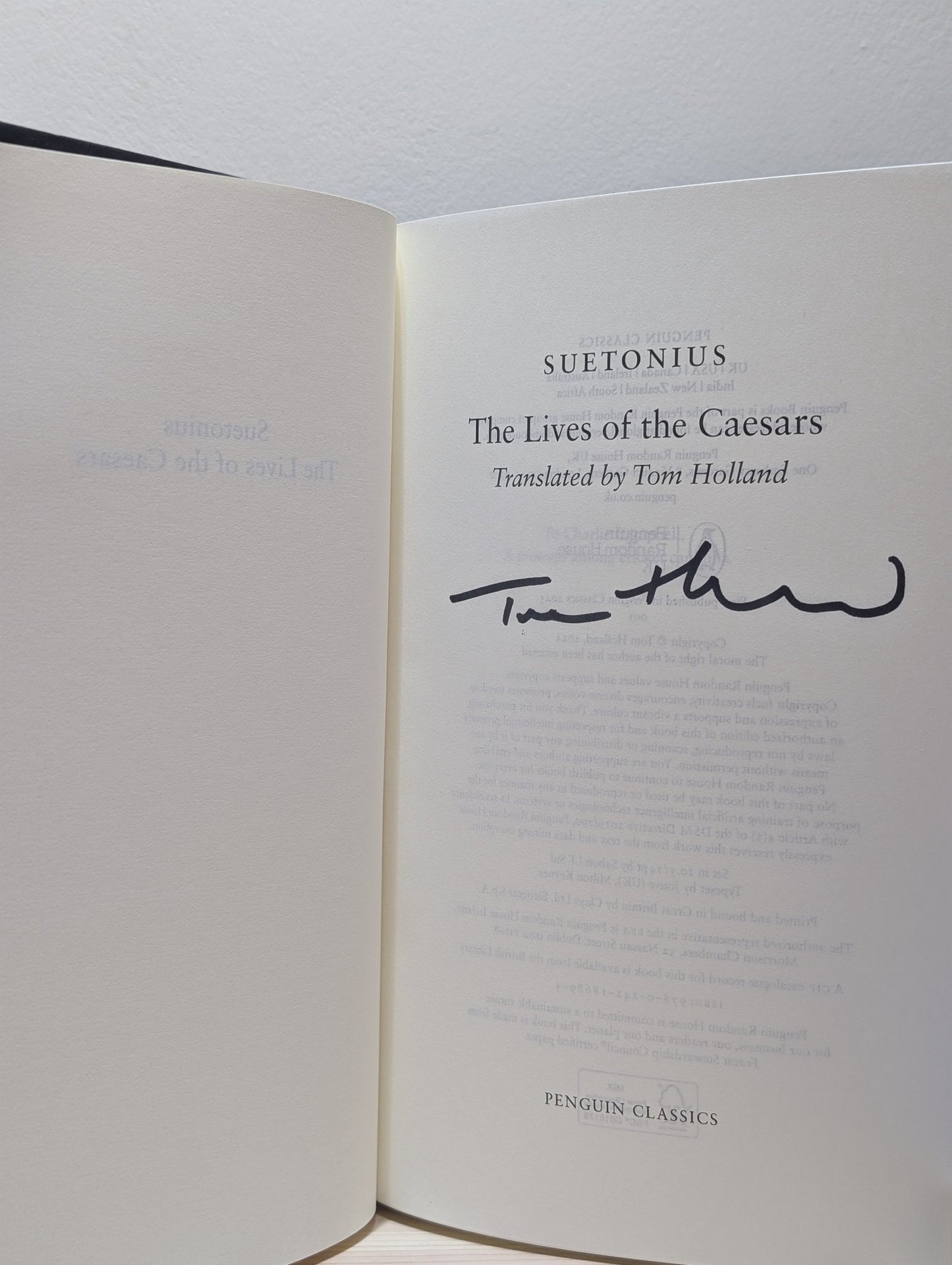 The Lives of the Caesars by Tom Suetonius; Holland (Signed First Edition) - Fialta Books