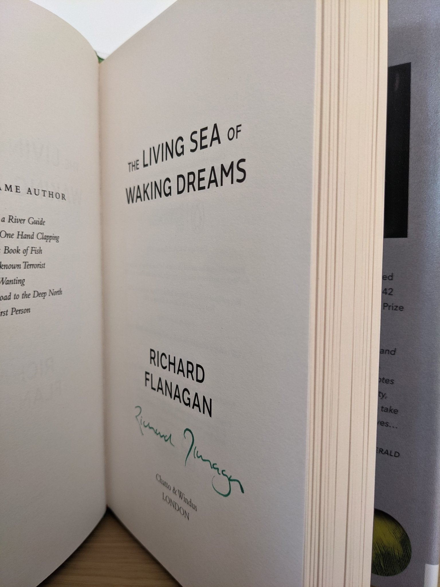 The Living Sea of Waking Dreams by Richard Flanagan (Signed First Edition) - Fialta Books