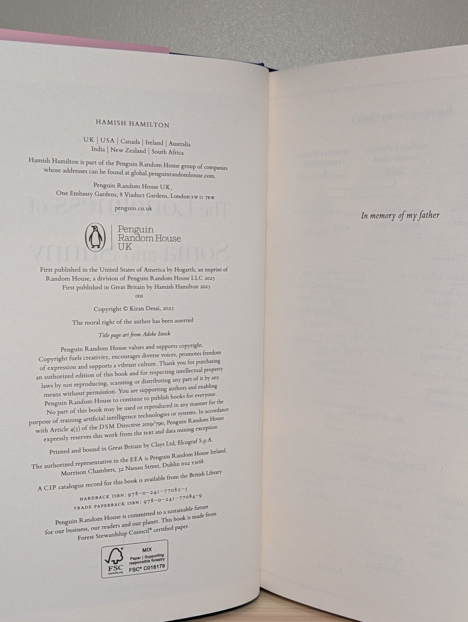 The Loneliness of Sonia and Sunny by Kiran Desai (Signed First Edition) - Fialta Books