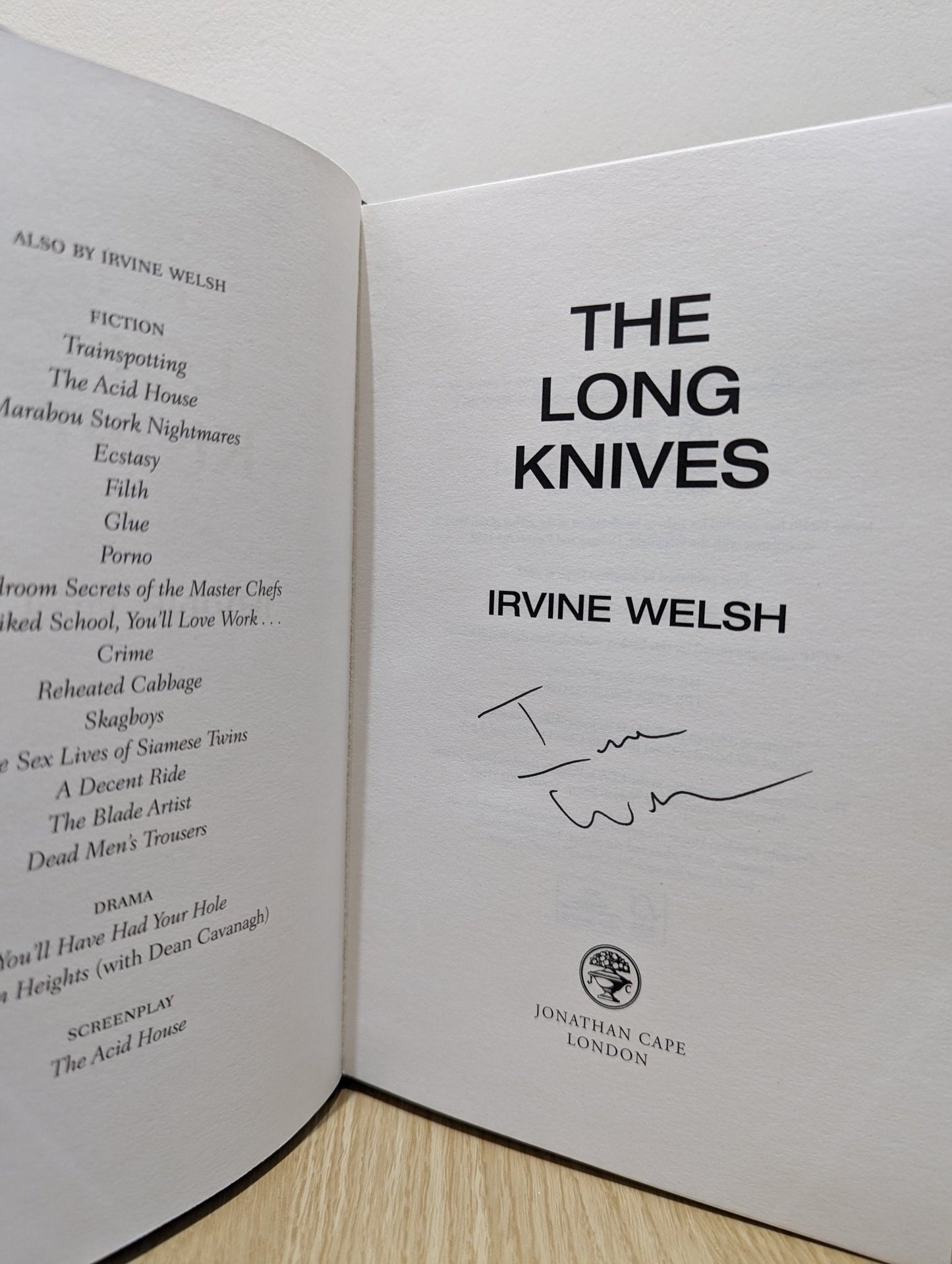 The Long Knives by Irvine Welsh (Signed First Edition) - Fialta Books