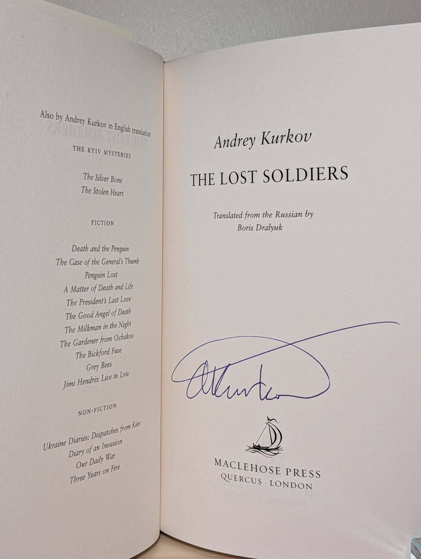 The Lost Soldiers: The Kyiv Mysteries by Andrey Kurkov (Signed First Edition) - Fialta Books