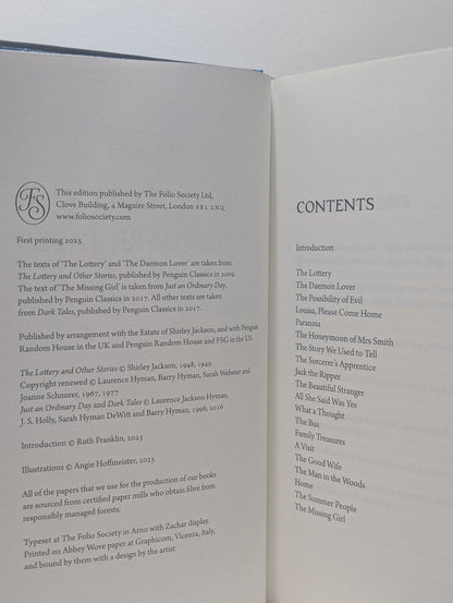 The Lottery and Other Dark Tales by Shirley Jackson (Folio Limited Edition) - Fialta Books