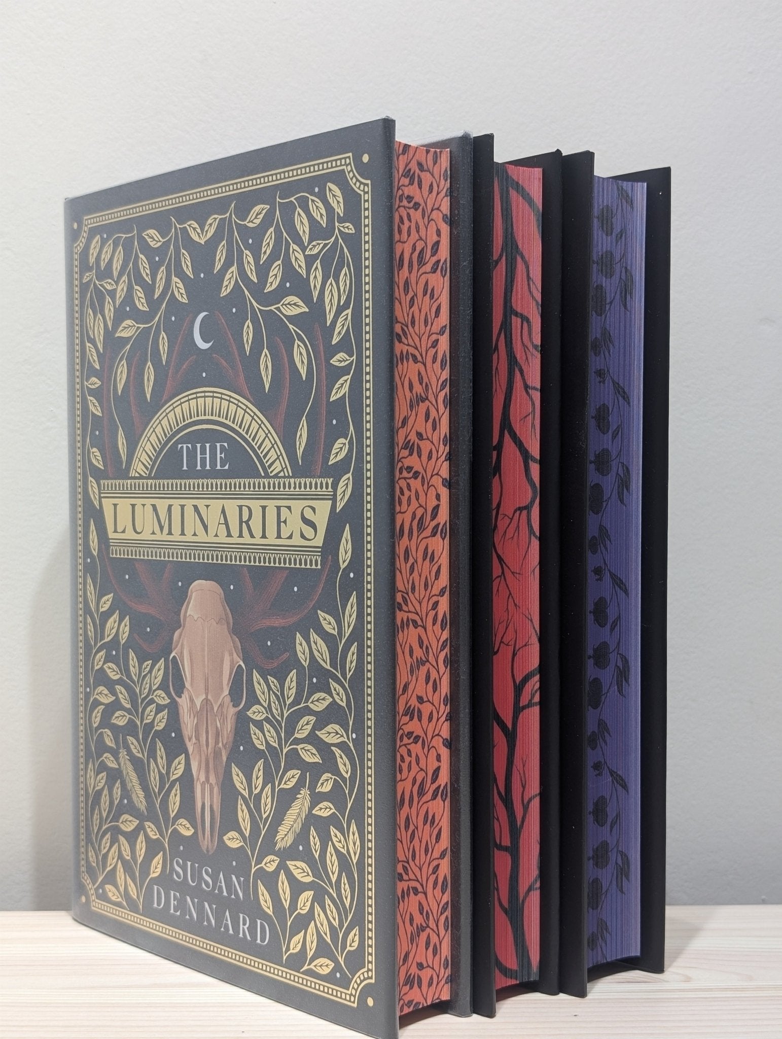 The Luminaries; The Hunting Moon; The Whispering Night by Susan Dennard (Signed Set with sprayed edges) - Fialta Books