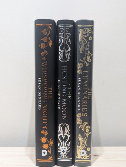 The Luminaries; The Hunting Moon; The Whispering Night by Susan Dennard (Signed Set with sprayed edges) - Fialta Books