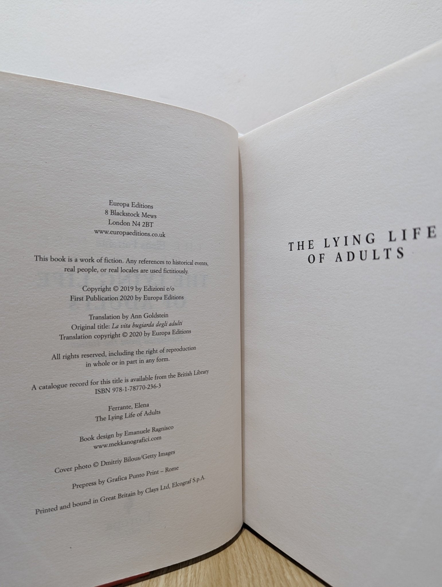 The Lying Life of Adults by Elena Ferrante (First Edition) - Fialta Books