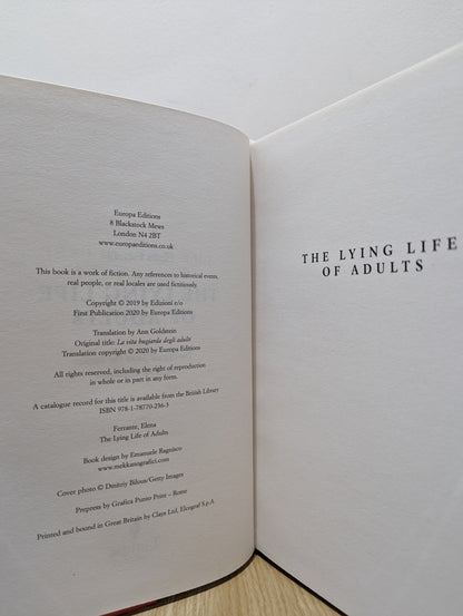 The Lying Life of Adults by Elena Ferrante (First Edition) - Fialta Books