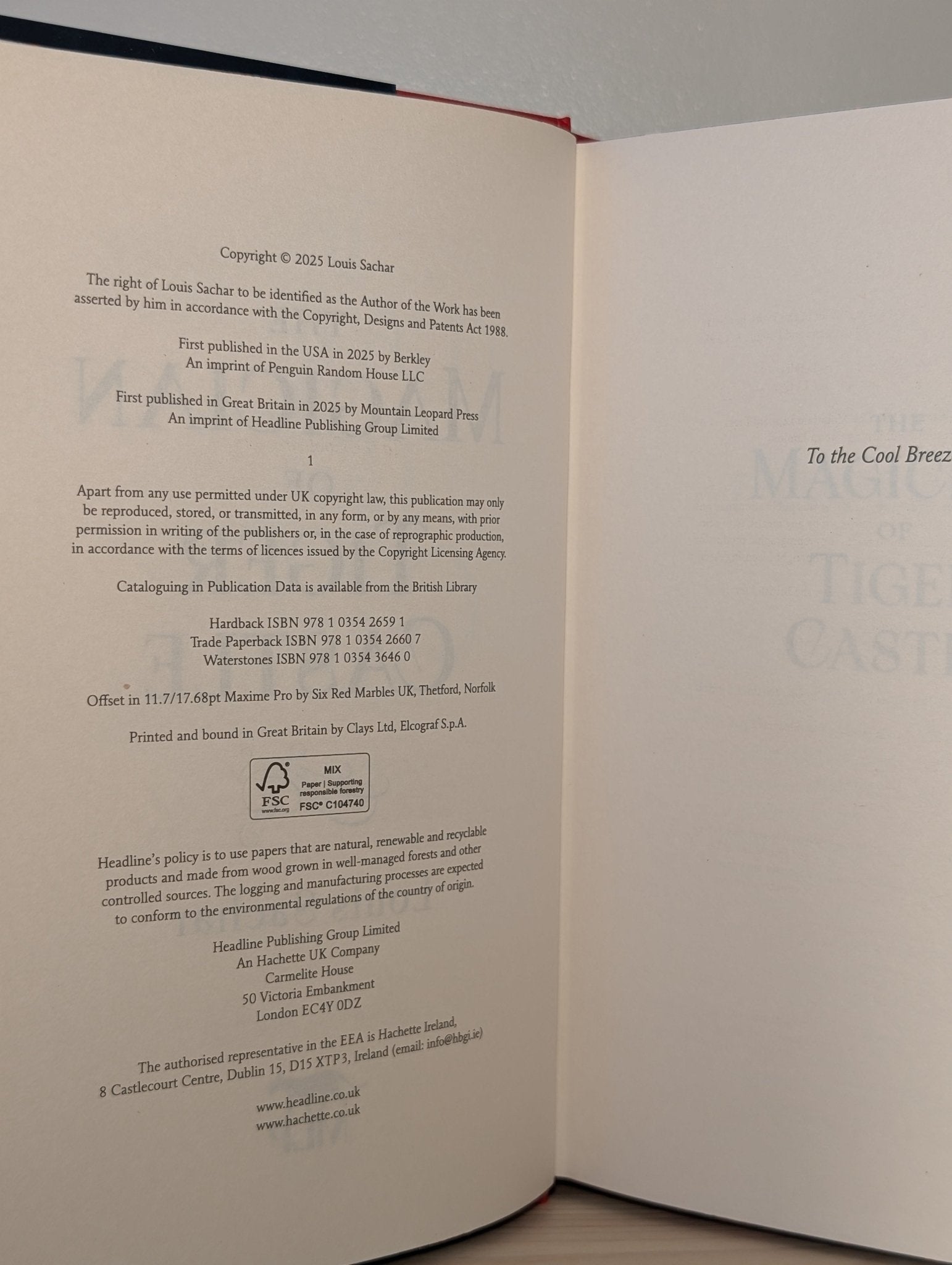 The Magician of Tiger Castle by Louis Sachar (Signed First Edition with sprayed edges) - Fialta Books