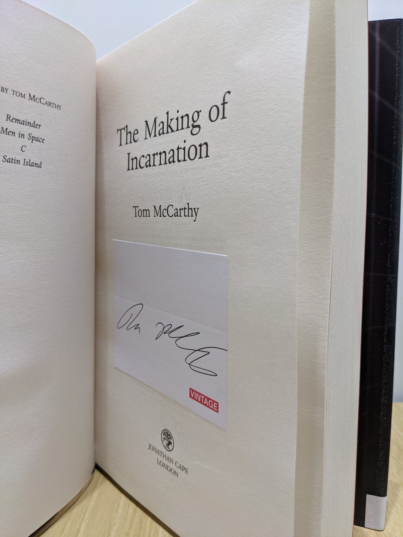 The Making of Incarnation by Tom McCarthy (Signed First Edition) - Fialta Books