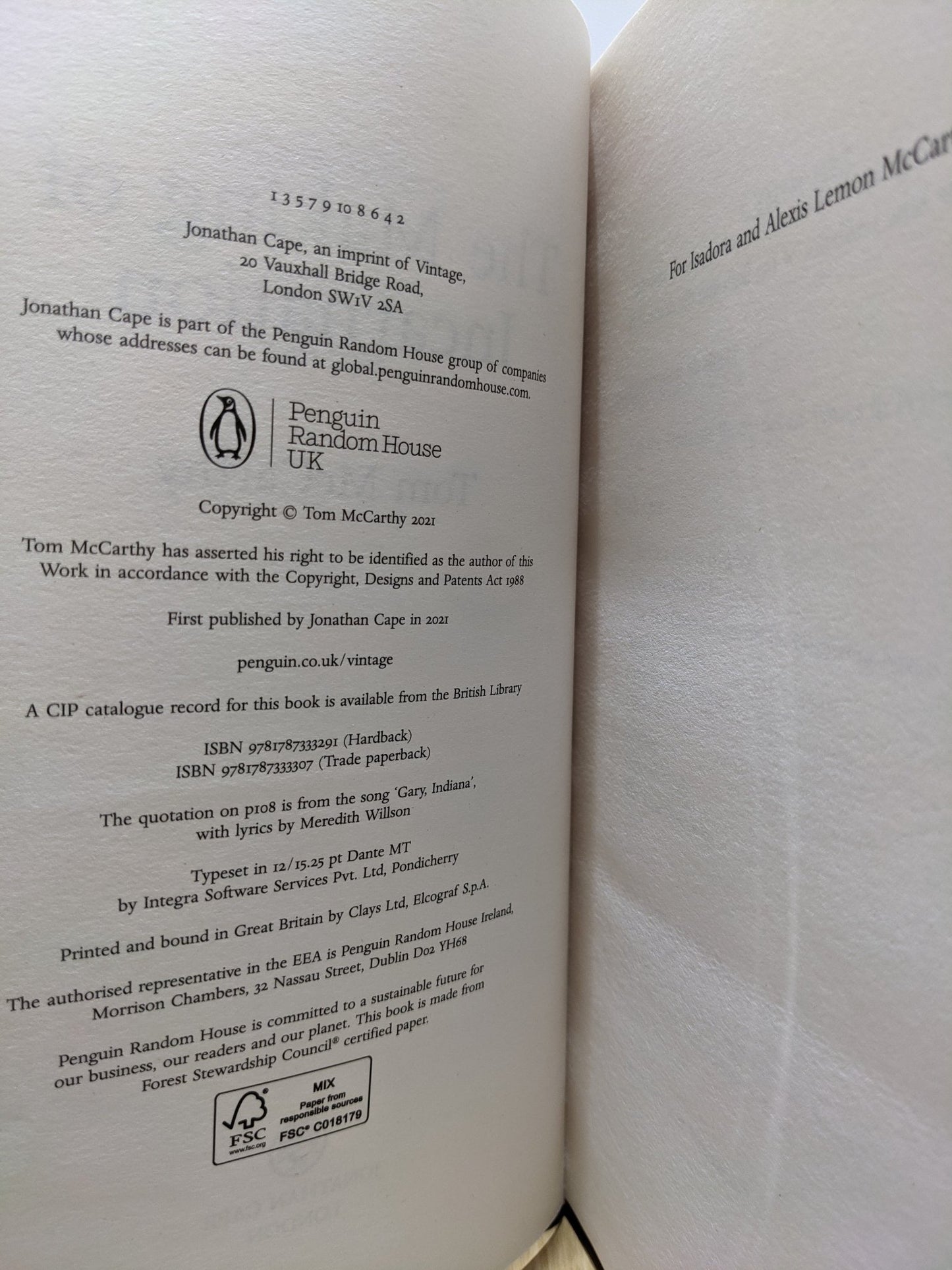 The Making of Incarnation by Tom McCarthy (Signed First Edition) - Fialta Books