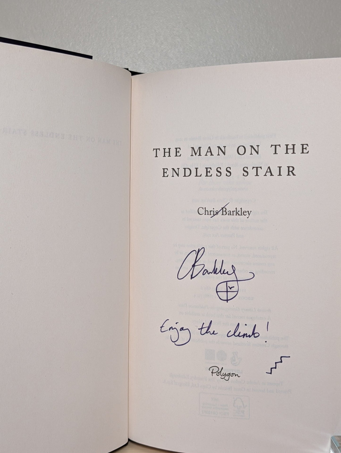 The Man on the Endless Stair by Chris Barkley (Signed First Edition) - Fialta Books