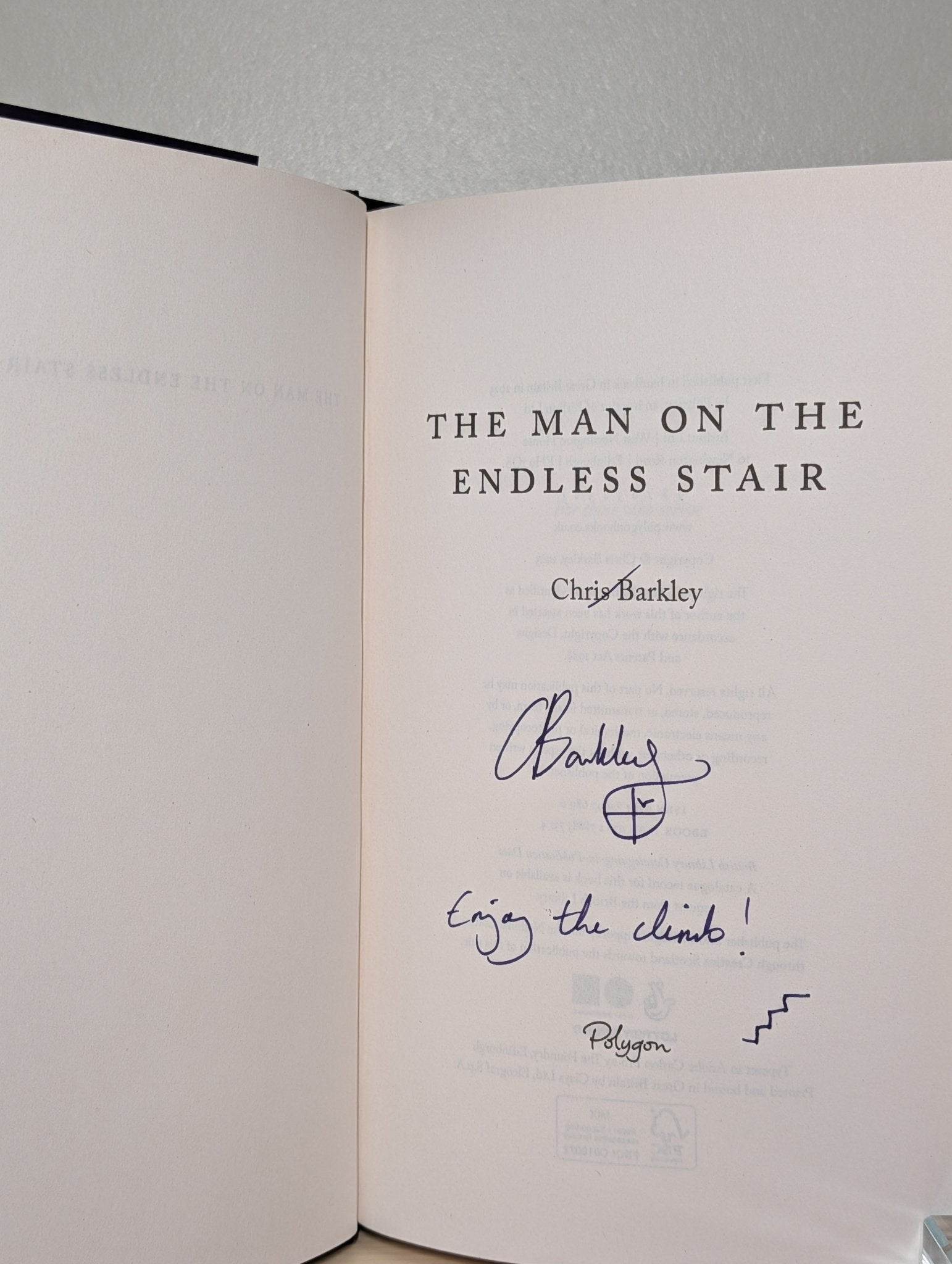 The Man on the Endless Stair by Chris Barkley (Signed First Edition) - Fialta Books