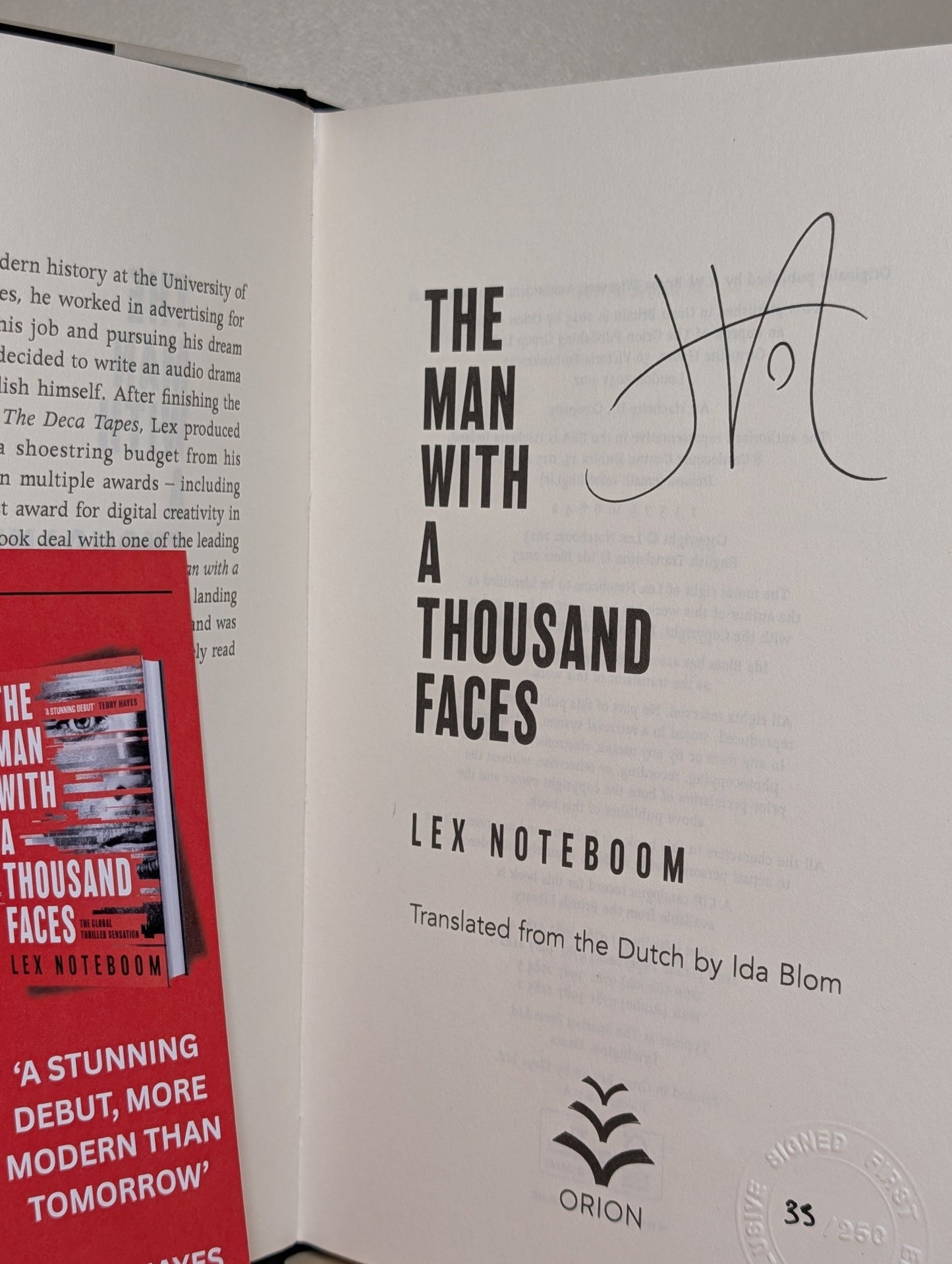 The Man with a Thousand Faces by Lex Noteboom (Signed First Edition) - Fialta Books