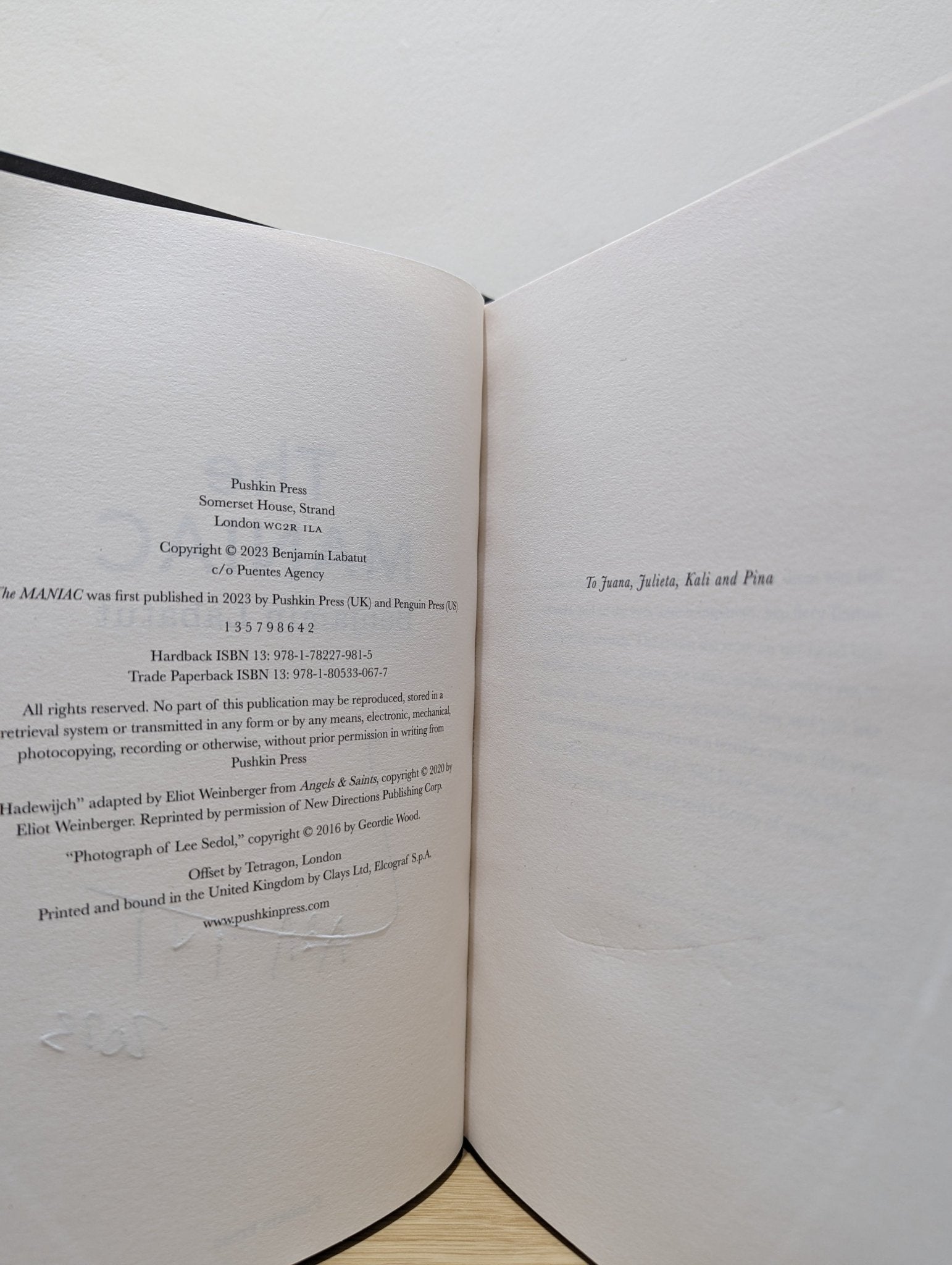 The MANIAC by Benjamín Labatut (Signed Dated First Edition) - Fialta Books