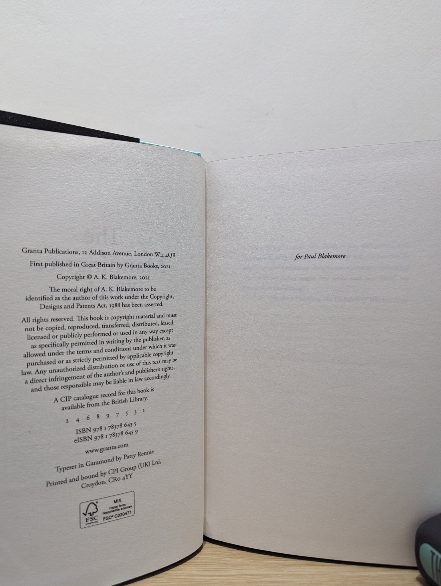 The Manningtree Witches; The Glutton by A. K. Blakemore (Signed First Edition with sprayed edges) - Fialta Books