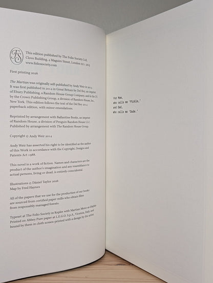 The Martian by Andy Weir (Signed Folio Slipcase Edition) - Fialta Books