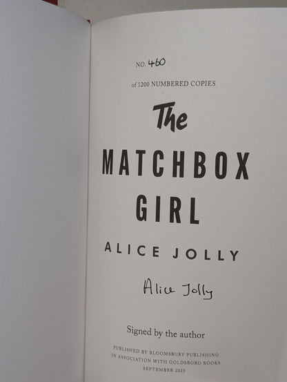 The Matchbox Girl by Alice Jolly (Signed Numbered First Edition with sprayed edges) - Fialta Books