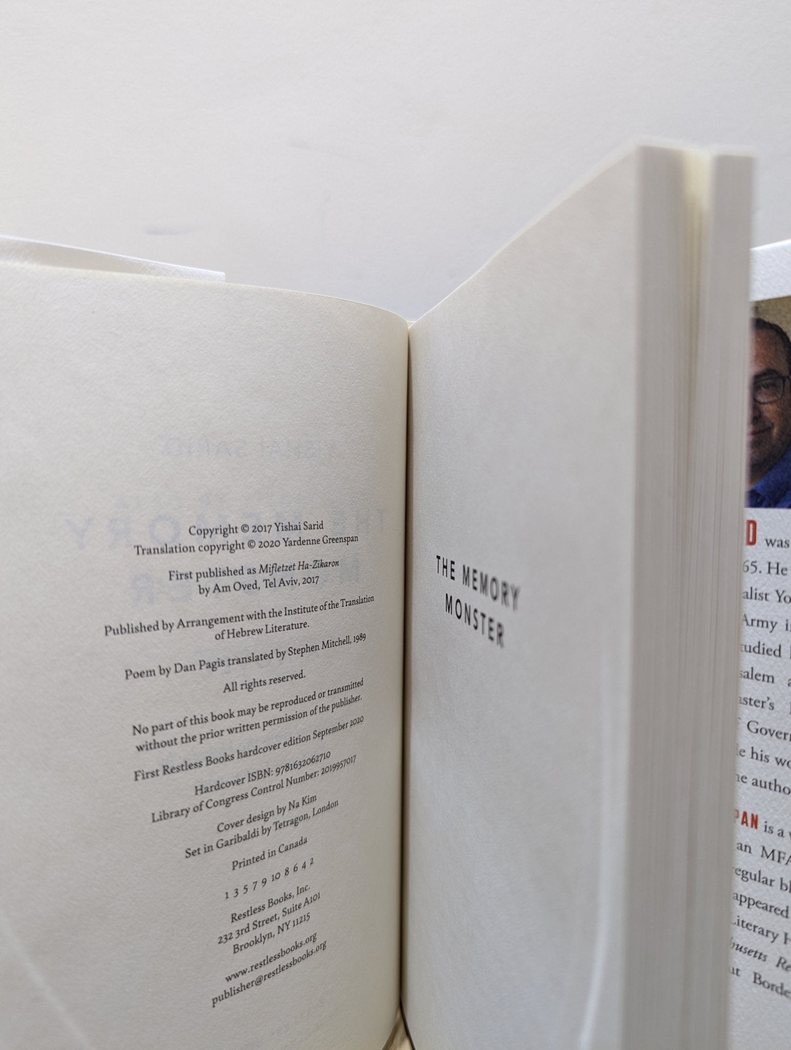 The Memory Monster by Yishai Sarid (First Edition) - Fialta Books