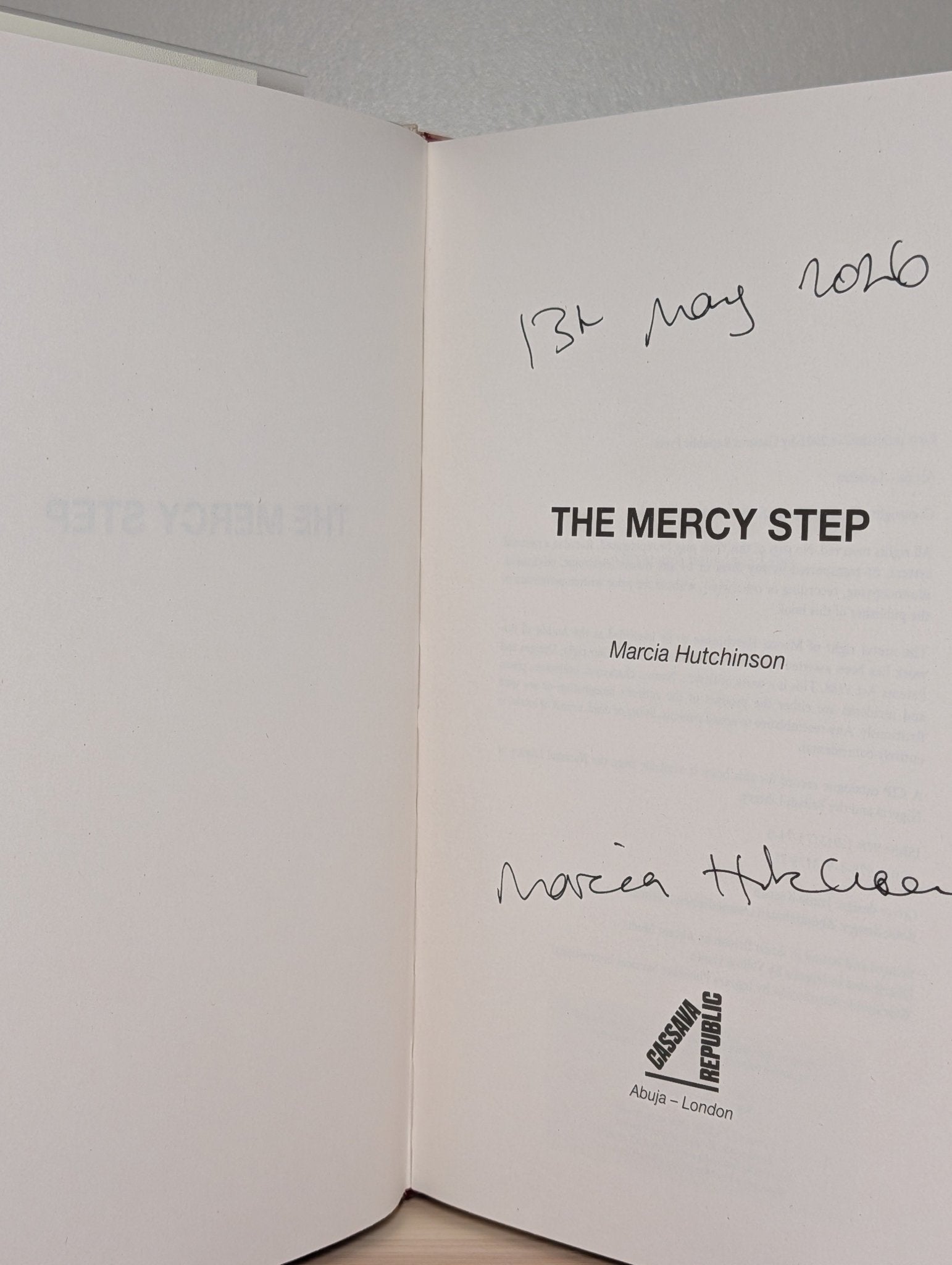The Mercy Step by Marcia Hutchinson (Signed Dated First Edition) - Fialta Books