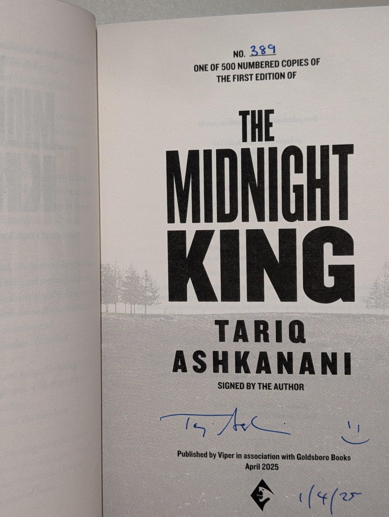 The Midnight King by Tariq Ashkanani (Signed First Edition with sprayed edges) - Fialta Books