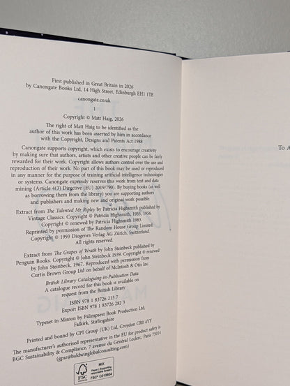 The Midnight Train by Matt Haig (Signed First Edition with sprayed edges) - Fialta Books
