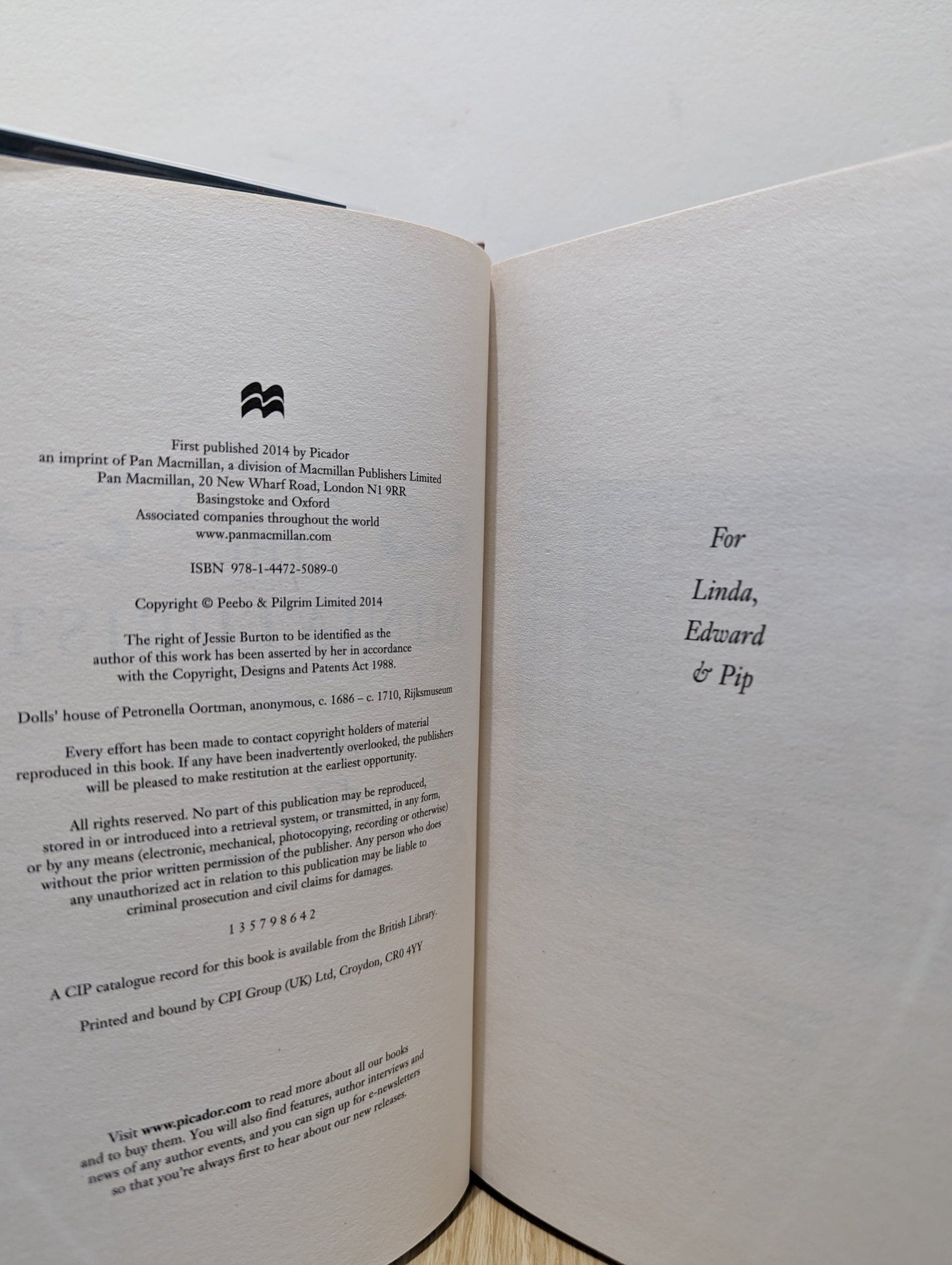 The Miniaturist by Jessie Burton (Signed First Edition) - Fialta Books